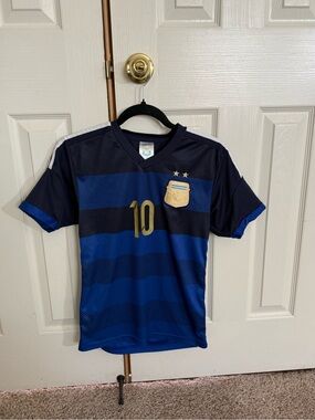 AFA Argentina Messi #10 Soccer Jersey Youth Medium Blue Futbol Shirt